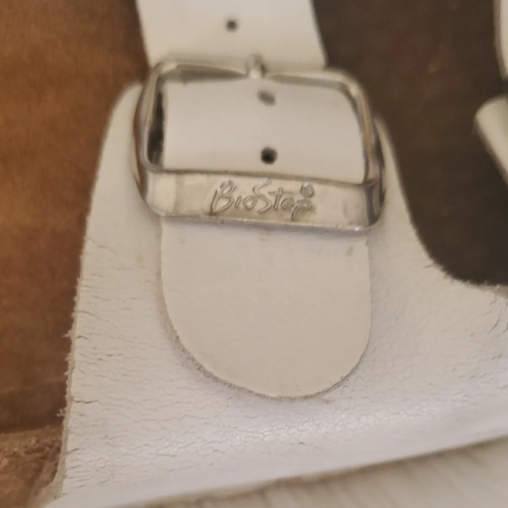 White BioStep Two-Buckle Slide Sandals - Picture 8 of 9